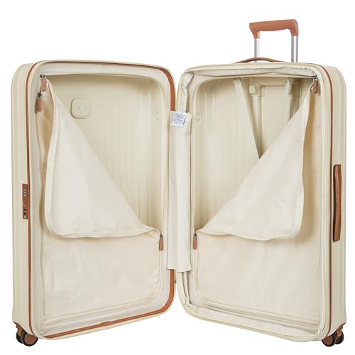 Bric's Taormina Ultra-Light Checked Luggage – Expandable Hard Shell Suitcase with TSA Lock, Anti-Tamper Zippers & 360 Spinner Mobility Wheels - 32 Inch, Cream - color: Cream, size: Checked-Extra Large