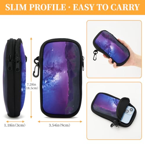 WOZEAH Double Eyeglass Case with 2 Compartments, Travel Eyewear Organizer for Two Pairs of Glasses - color: Purple Galaxy