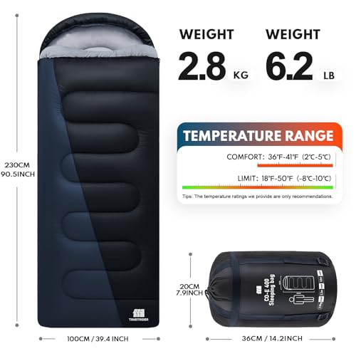 XXL Winter Sleeping Bags for Adults Cold Weather,Camping Sleeping Bag for Kids with Compression Sack,4 Season Camping Essentials Gear for Hiking,Traveling,Outdoor,Backpacking,Climbing