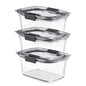 Rubbermaid Brilliance Glass Storage 4.7-Cup Food Containers with Lids Set of 3 Clear - size: 4.7 cups (6-Piece)