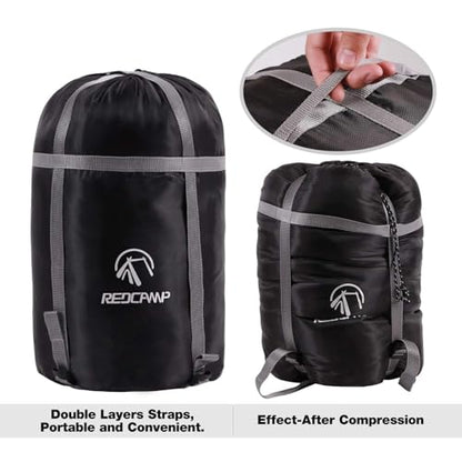 REDCAMP Sleeping Bag Stuff Sack, Black M, L, XL and XXL Compression Sack, Great for Backpacking and Camping - style: Black M