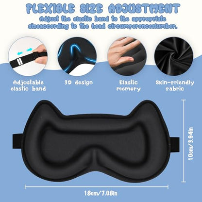 Kids Sleep Mask Eye Mask: 3D Contoured Cup Sleeping Masks, Blindfold with Adjustable Strap, Kids Eye Cover for Boys, Girls, Teens, Pressure-Free with Memory Foam Face Mask for Sleeping (Royal Blue) - color: Royal Blue