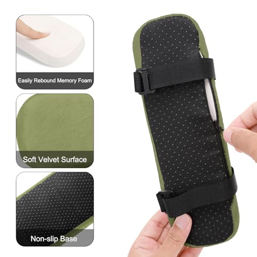 MOSISO Chair Armrest Pads (2 Pack), Memory Foam Home/Office Chair Arm Rest Covers Comfy Computer Gaming Elbow Cushion Removable Washable Elbow Support Forearm Pressure Relief, Olive Green - color: Olive Green