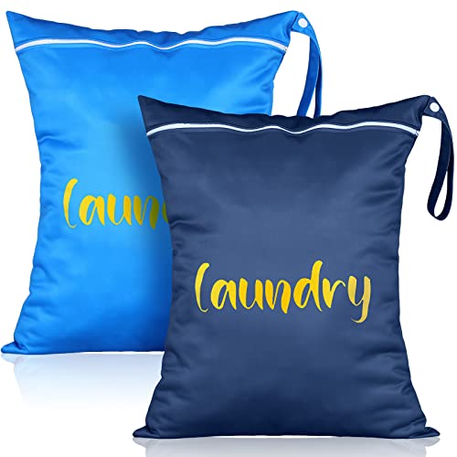 Shappy 2 Pack Large Travel Laundry Bags, Large Wet Dry Waterproof Dirty Clothes Bag for Suitcase, Swimsuit Beach Gym College Dorm Wet Bag(Laundry Style) - style: Laundry Style