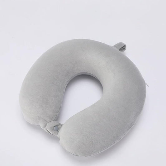 Travel Neck Pillow for Airplane, Car, Office, and Home | 100% Memory Foam U-Shaped Neck Pillow with Soft Washable Cover, Includes Travel Bag, Earplugs & Sleep Eye Mask | for Adults & Kids (Light Gray) - color: Light Gray