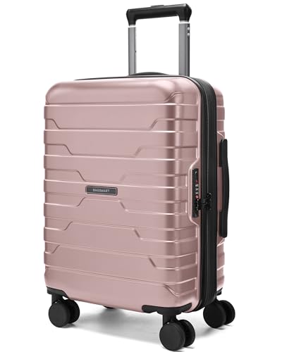 BAGSMART Carry On Luggage 22x14x9 Airline Approved with Spinner Wheels,Lightweight 20 Inch Luggage with TSA Lock,Expandable Hard Shell Carry On Suitcases for Men Women,Rose Gold - color: Rose Gold