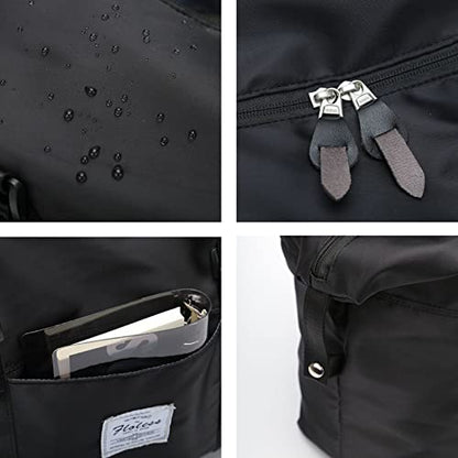 Travel Gym Bag for Women, LANBX Tote Bag Carry on Luggage Sport Duffle Weekender Overnight Bags with Wet Pocket (Black) - color: Black