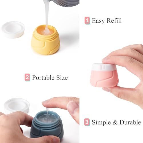 MODENGKONGJIAN Travel Bottles for Toiletries,TSA Approved Silicone Squeezable Travel Shampoo Bottles, 3oz Leak Proof Refillable Toiletry Cosmetic Containers （15 Pcs/Colorful） - color: Set-15PCS/Colorful