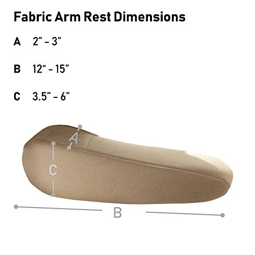FH Group Flat Cloth Fabric Beige Armrest Cover Semi-Universal Fit, One Pair Beige - color: Beige, style: Armrest Cover