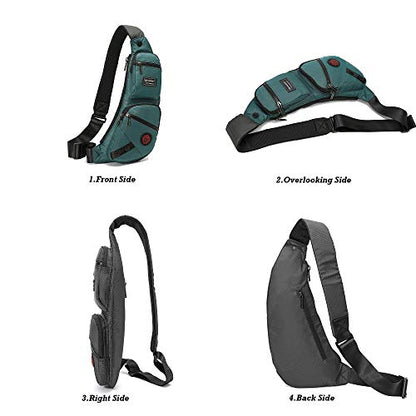 NICGID Sling Bag Chest Shoulder Backpack Crossbody Bags Casual Daypack for Men Women - color: Dark Green-1