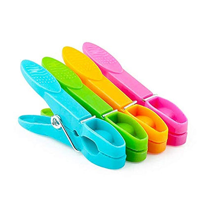 Strong Plastic Clothes Pegs for Drying Laundry Clothing Line Clips Set Travel clothespins 24 Pack Rose Red - color: Red