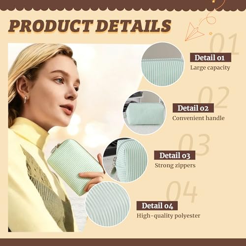 2pcs Makeup Bag Travel Toiletry Bag for Women Lightweight Make Up Bag Purse Organizer Pouches Large Cosmetic Bag Small Makeup Pouch Medicine Bag Travel Essentials for Women Green - color: green