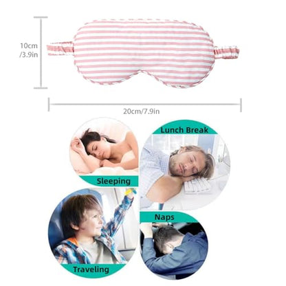 HBHLFZ Sleep Mask 2 Pack - Bamboo Viscose Fiber Sleeping Eye Mask - with Elastic Band/Headband - Comfort Sleeping Shade - for Nighttime Sleeping, Traveling & Napping（Pink，Green） - color: Pink&green