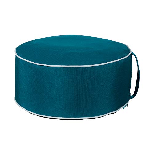 QILLOWAY Inflatable Outdoor Ottoman for Patio, Waterproof Round Pouf, Inflatable Foot Rest, Outdoor Footstool for Poolside, Garden，Camping,Peacock Blue - color: Peacock Blue