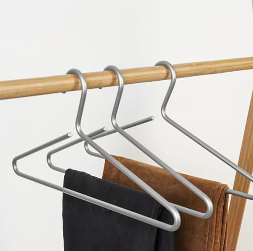 Premium Matte Silvery Aluminum Coat Hangers 100 Piece Set, 16.5” Extra Smooth & Durable Metal Shirt Dress Hanger,Aluminum Alloy Hanger,Clothing Support,Clothing Hang - style: Silver Elegant Hanger（100）