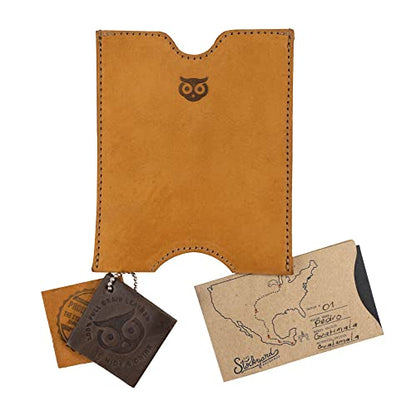 Hide & Drink, Travel Passport Pocket Sleeve Handmade from Full Grain Leather - Old Tobacco - color: Old Tobacco