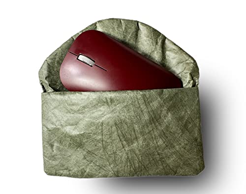 Vintage/Retro Style Fiber Paper Electronic Organizer Case, Pouch Small Portable Accessories Bag - color: Green
