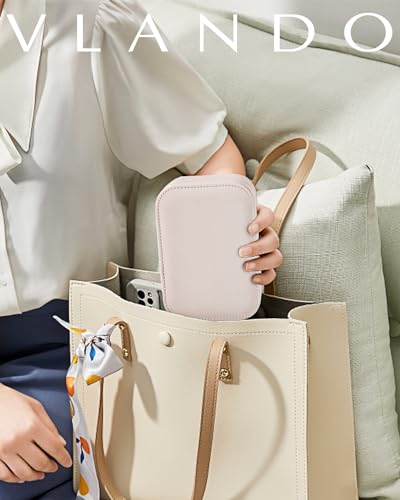 VLANDO Travel Jewelry Case, PU Leather Travel Jewelry Box with Earring Holder, Portable Display Small Jewelry Box for Mothers Day Women Girls Gift - Pink - color: B.Pink