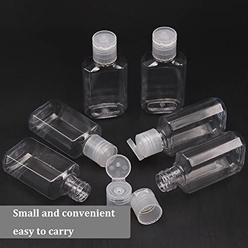Jnnzzggu 40 Pack 2 Oz Plastic Refillable Bottles with Flip Cap,Clear Empty Hand Sanitizer Bottles,Portable Reusable Containers with Lids for Shampoo,Body Soap,Toner and Lotion