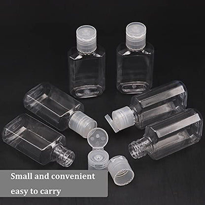 Jnnzzggu 40 Pack 2 Oz Plastic Refillable Bottles with Flip Cap,Clear Empty Hand Sanitizer Bottles,Portable Reusable Containers with Lids for Shampoo,Body Soap,Toner and Lotion