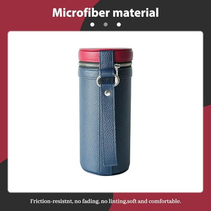 3 slots eyeglass case Leather sunglasses storage box, suitable for both men and women, Glasses Storage Holder Box - color: Blue / Red
