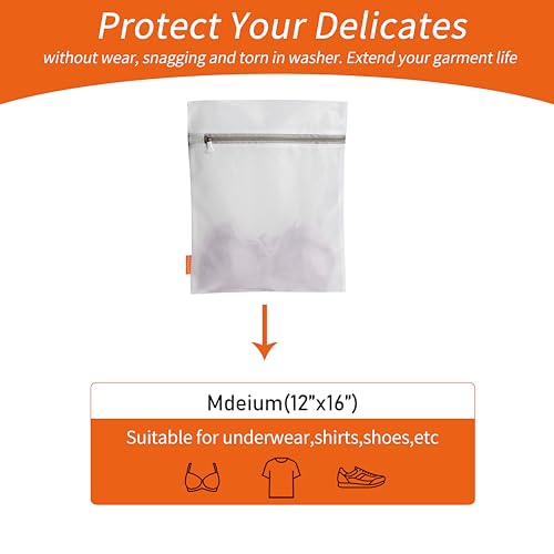 Polecasa Mesh Laundry Bags 3 Pack 12 x 16" (Medium) - Durable Zipper Wash Bags for Delicates, Lingerie, Bras, Underwear - Protect Garments in Washing Machine - size: 3 Medium