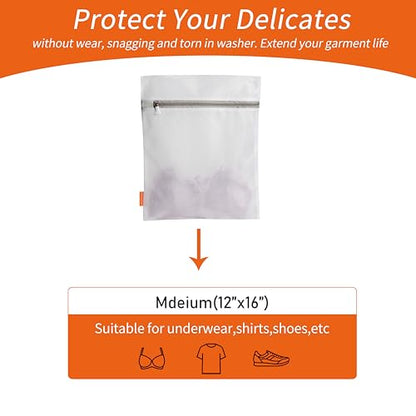 Polecasa Mesh Laundry Bags 3 Pack 12 x 16" (Medium) - Durable Zipper Wash Bags for Delicates, Lingerie, Bras, Underwear - Protect Garments in Washing Machine - size: 3 Medium