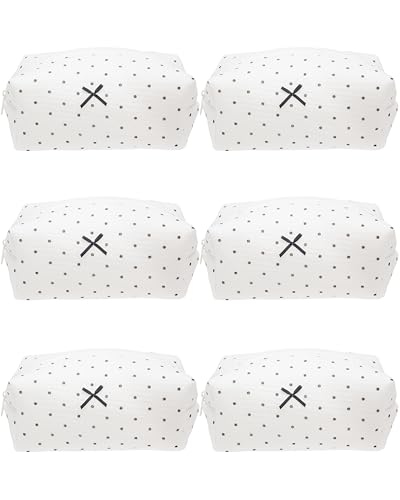 PAZIMIIK 6PCS Cozy Makeup Bag Small Aesthetic Travel Zipper Cosmetic Pouch for Women Make Up Beauty Accessories Brushes,Polka Dot - color: Polka Dot, size: 6PCS