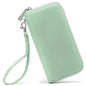Moflycom Womens Wallet RFID Blocking Genuine Leather Zip Around Wallet Clutch Wristlet Travel Long Purse for Women - color: Light Green