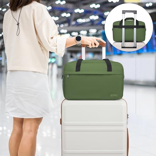 Kono Travel Duffel 20L Under Seat Carry-On Sports Tote Gym Weekender Overnight Bag - 15.75"x9.84"x7.87" Green - color: Green, size: M(15.75in x 9.84in x 7.87in)-20L
