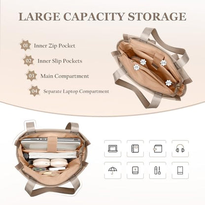 GOLF SUPAGS Convertible Laptop Backpack for Women Casual Daypack Notebook Tote Bag for Work College Travel Leisure (Champagne) - color: Champagne