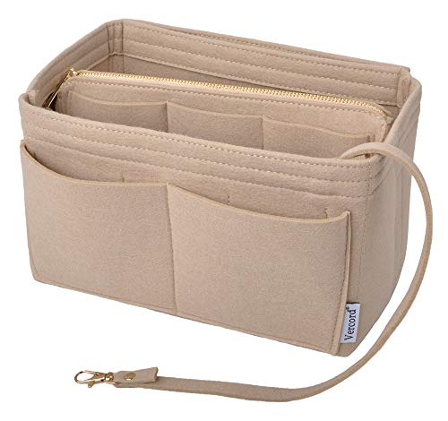 Vercord Felt Organizer Insert for Purse Handbag Tote Bag in Bag Inside Shaper Divider Neo Beige Medium - color: A Beige, size: Medium