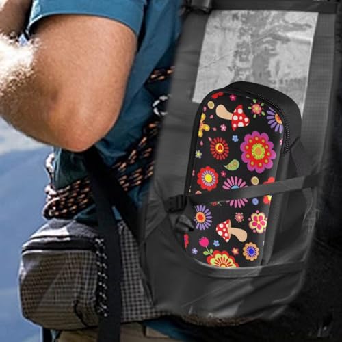 Hippie Flower Diabetic Care Organizers for Women Men, Mushroom Print Insulin Cooler Travel Case Portable Ultra-Light Medication Cooler for Diabetic Supplies - color: Hippie Flower Mushroom