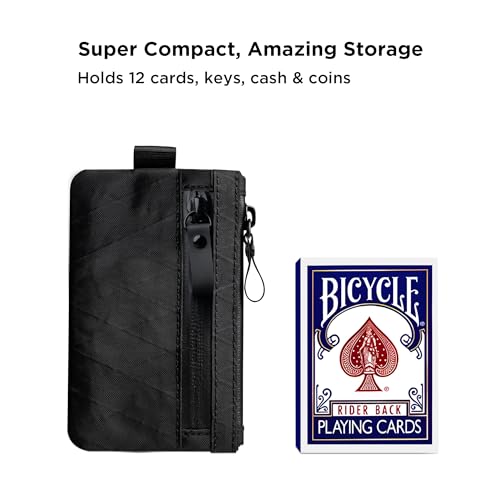 ALPAKA Zip Pouch Black X-Pac- RFID-Blocking Small Cash and Card Zip Wallet with Carbon Neutral, Weatherproof Fabrics, YKK Zipper, EDC Pouch for Men Travel - color: Black