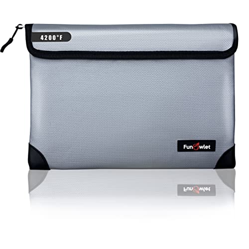 Fireproof Waterproof Money Document Bag - with 4200°F Heat Insulated, Safe Fireproof Storage Pouch with Zipper, Upgraded 8 Layers of Functional Materials for Documents,Valuables (11"x7.7", Gray) - size: 11"x7.7"
