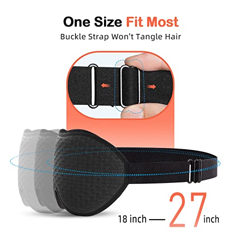 INNELO Sleep Mask for Side Sleeper, Eye Mask Sleeping Women Men, 100% Light Blocking 3D Contoured Cup Sleeping Mask Soft No Eye Pressure Cover Blindfold Night Shade for Travel Nap Yoga, Black - color: Black