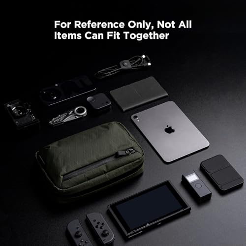 ALPAKA Elements Tech Case - Travel Organizer Pouch for Electronics, Cables, EDC with Weatherproof Fabrics, YKK Zippers (Dark Green VX21) - color: Dark Green