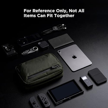 ALPAKA Elements Tech Case - Travel Organizer Pouch for Electronics, Cables, EDC with Weatherproof Fabrics, YKK Zippers (Dark Green VX21) - color: Dark Green