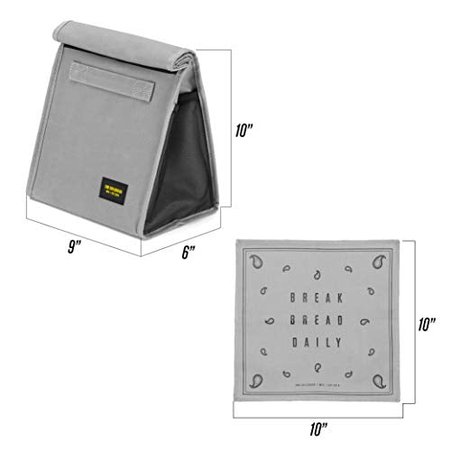 2nd Childhood Rolltop Lunch Bag for Work or School – Compact, Foldable & Low Profile Design – Insulated Reusable Bag with Handle – Slim, Durable & Stylish - 3.5L (Grey) - color: Gray