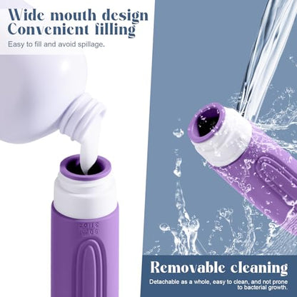 Travel Bottles for Toiletries, 3oz TSA Approved Travel Size Toiletries, Silicone Leak-Proof Refillable Containers, Squeezable Liquid Essentials Bottles W/Clear Bag (PURPLE) - color: PURPLE