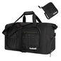 Foldable Travel Duffle Bag,Duffle Bag with Shoes Compartment and Adjustable Strap,Large Packable Travel Bags for Men Women,Waterproof Duffel Bag - color: All Black