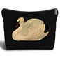 Swan Purse for Women - Swan Makeup Bag Gifts, Zippered Bag for Purse Travel Bags - color: White Swan-Black