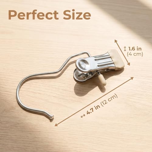 Boot Hangers Clips, 30 Pack Heavy Duty Hanging Clips, Laundry Hooks with Clips, Clothes Pins Closet Organizer Clamps, Bulk Hanger Clips for Pants, Socks, Handbags, Travel