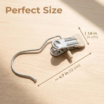 Boot Hangers Clips, 30 Pack Heavy Duty Hanging Clips, Laundry Hooks with Clips, Clothes Pins Closet Organizer Clamps, Bulk Hanger Clips for Pants, Socks, Handbags, Travel