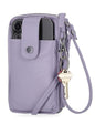 Mundi Jacqui RFID Crossbody Wallet for Women, Vegan Leather Small Travel Handbag with Phone Holder, Compact Organizer with Card Slots and Removable Strap, Vacation Purse in Iris - color: Iris
