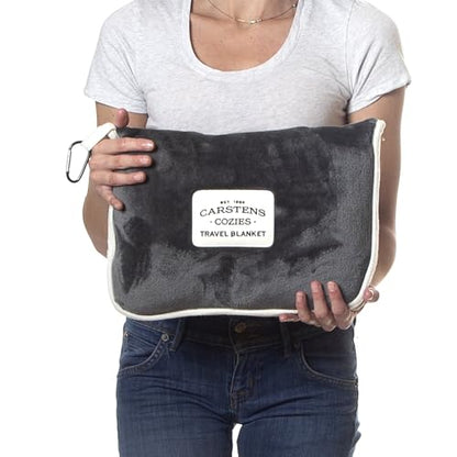 Carstens, Inc. Travel Blanket, Premium Compact 2-in-1 Airplane Blanket/Pillow, Perfect Grey - color: Perfect Grey
