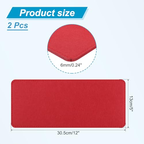 PATIKIL 12 x 5 Inch Felt Bag Base Shaper, 2pcs Bag Bottom Pad Organizer Insert Rectangle Liner Board for Purse Handbag Tote Travel Bag Canvas Cosmetic, Red - color: Red