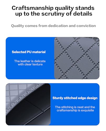 Self-Adhesive Car Seat Side Pocket Organizer with Cable Port - Black PU Leather Storage Pouch for Phone & Keys, Fits Gaps, Console & Door (2 PCS)