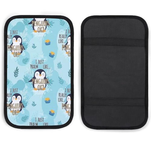 Center Console Cover Cute Penguin, Waterproof Armrest Pad Cover for Car SUV, Universal Vehicle Accessory - color: Picture (69)