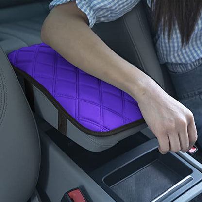 FH Group Neosupreme Purple Diamond Pattern Center Console Pad – Water-Resistant Armrest Cover Protector for Cars, SUVs & Trucks - color: Purple, style: Console Cover (Diamond)